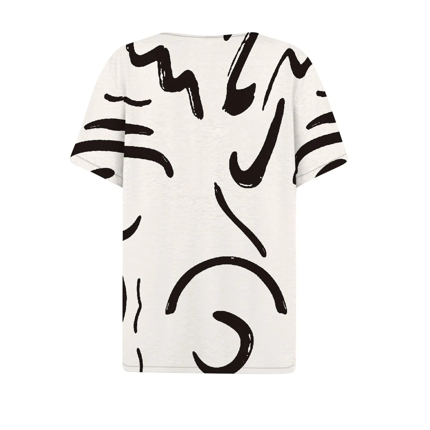 Women's Clothing Summer 2024 Tee Print Button Short Sleeve Daily Weekend Fashion Basic Top Dress Blouses