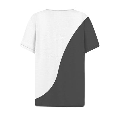 Women's Clothing Summer 2024 Tee Print Button Short Sleeve Daily Weekend Fashion Basic Top Dress Blouses