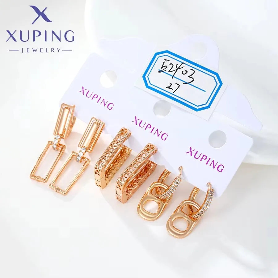 Xuping Jewelry Trendy Promotion Mixed Pulsera Bracelets Earring Group Copper Alloy Gold Plated Charm Bracelets for Women
