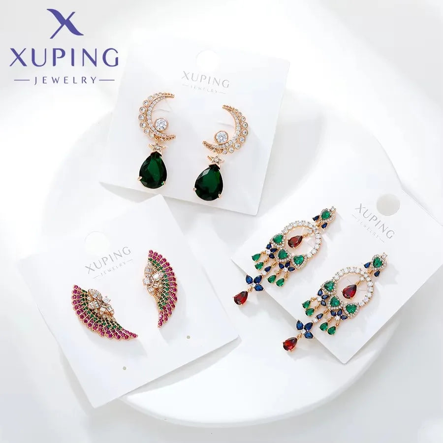 Xuping Jewelry Trendy Promotion Mixed Pulsera Bracelets Earring Group Copper Alloy Gold Plated Charm Bracelets for Women
