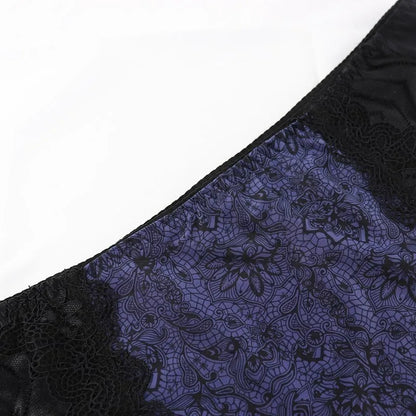Beauwear Red Black Floral Print Lace Underpants for Women Plus Size Xl Xxl Xxxl Xxxxl Xxxxxl Xxxxxxl Ultra-Thin Female Panties