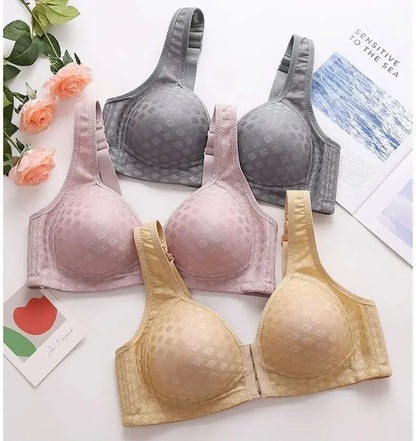 Women Front Buckle Underwear Women Thin Section Without Steel Ring Brassiere Female Comfortable And Breathable Brassiere Mum Bra