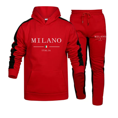 Mens Tracksuit Print Casual Hooded Sweatshirt 2 Piece Set Daily Jogging Men's Clothing Outdoors Sports Suit Hot Sales Streetwear