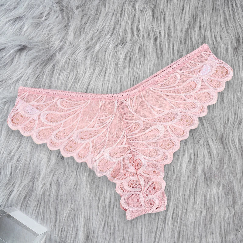 Women's Underwear Lace Sexy Panties Female Underpants Solid Color Transparent Panty Intimates Low-Rise Women Lingerie