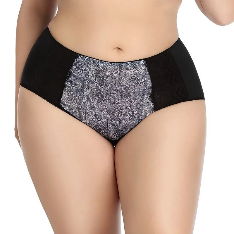 Beauwear Red Black Floral Print Lace Underpants for Women Plus Size Xl Xxl Xxxl Xxxxl Xxxxxl Xxxxxxl Ultra-Thin Female Panties